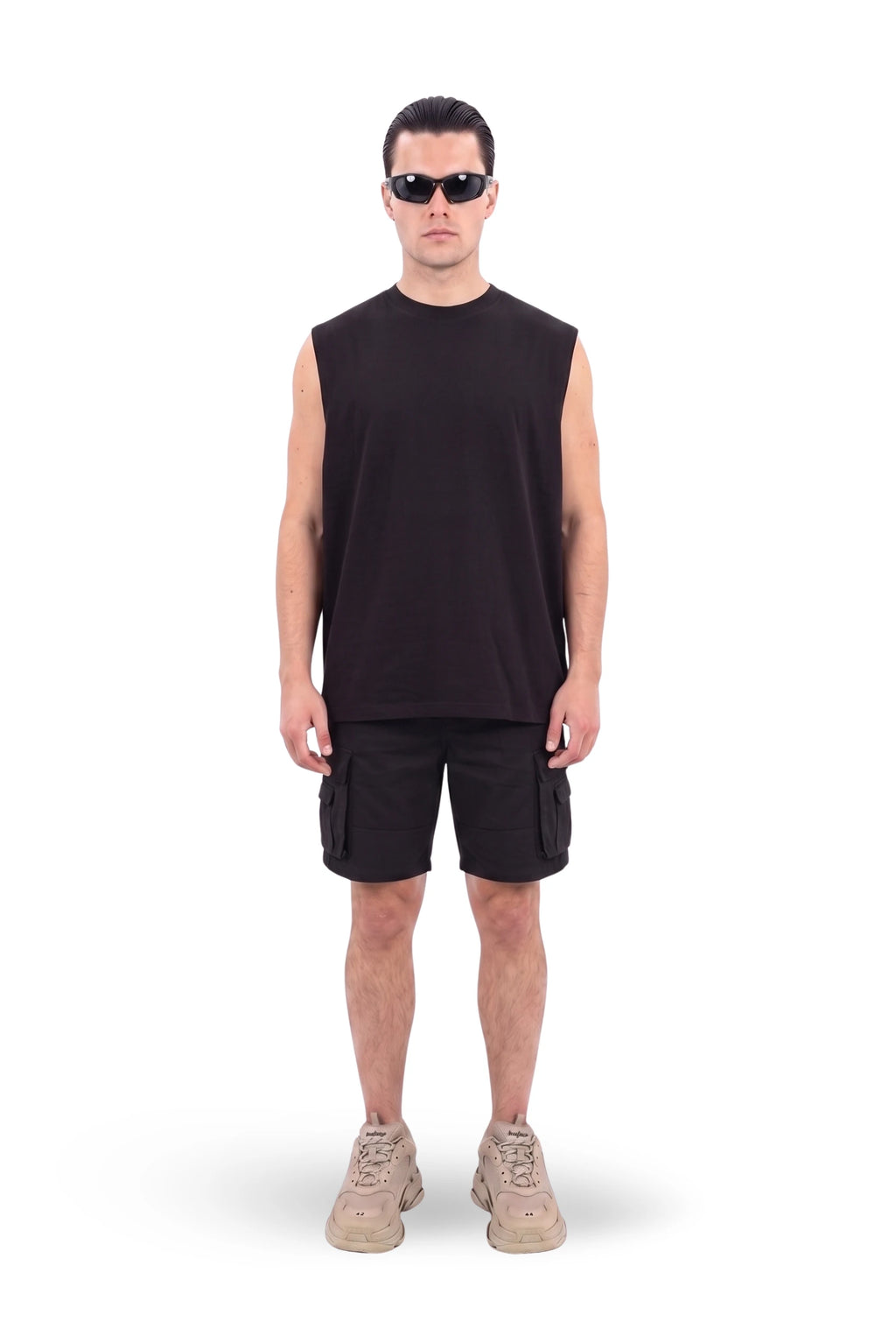 TANK TOP BLACK 250 GSM OVERSIZE