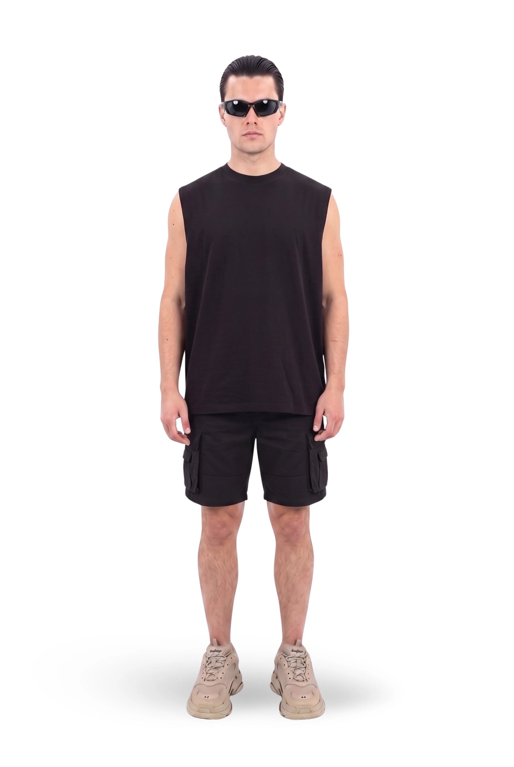 TANK TOP BLACK 250 GSM OVERSIZE