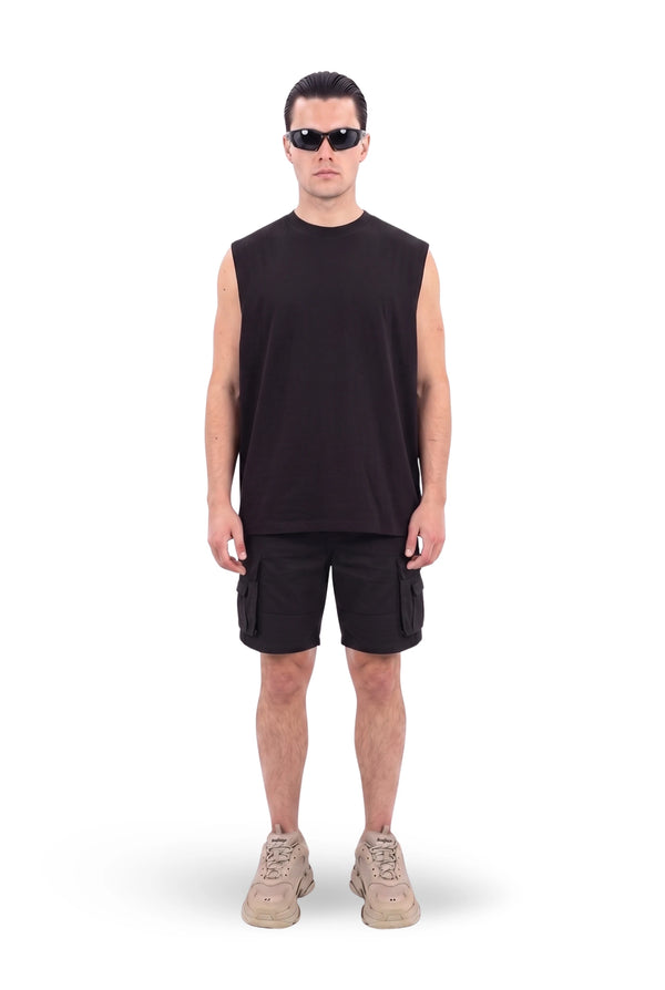 TANK TOP BLACK 250 GSM OVERSIZE