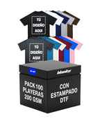 100 PLAYERAS DE 200 GSM CON PERSONALIZACION DTF