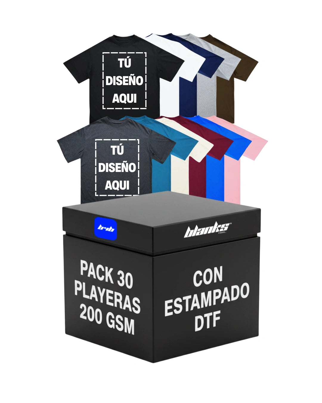 30 PLAYERAS DE 200 GSM CON PERSONALIZACION DTF