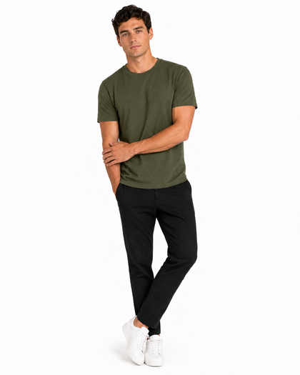 ARMY GREEN 160 GSM REGULAR FIT