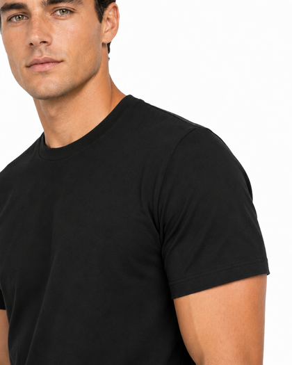 BLACK 160 GSM REGULAR FIT