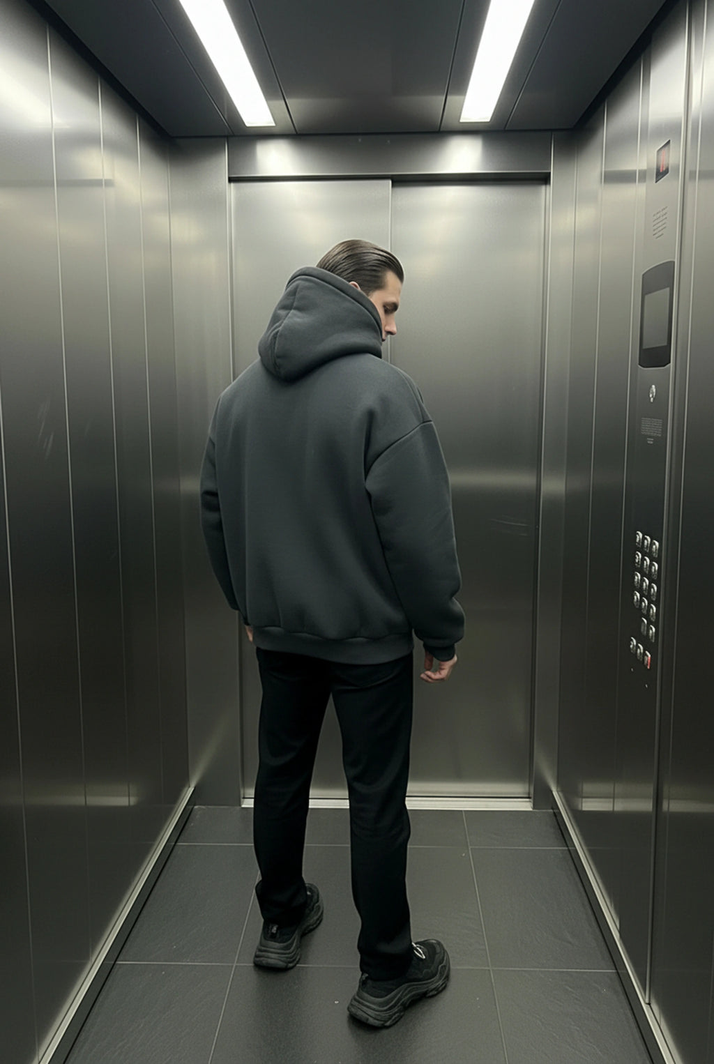 HOODIE HEAVYWEIGHT PREMIUM CARBON BLACK OVERSIZE