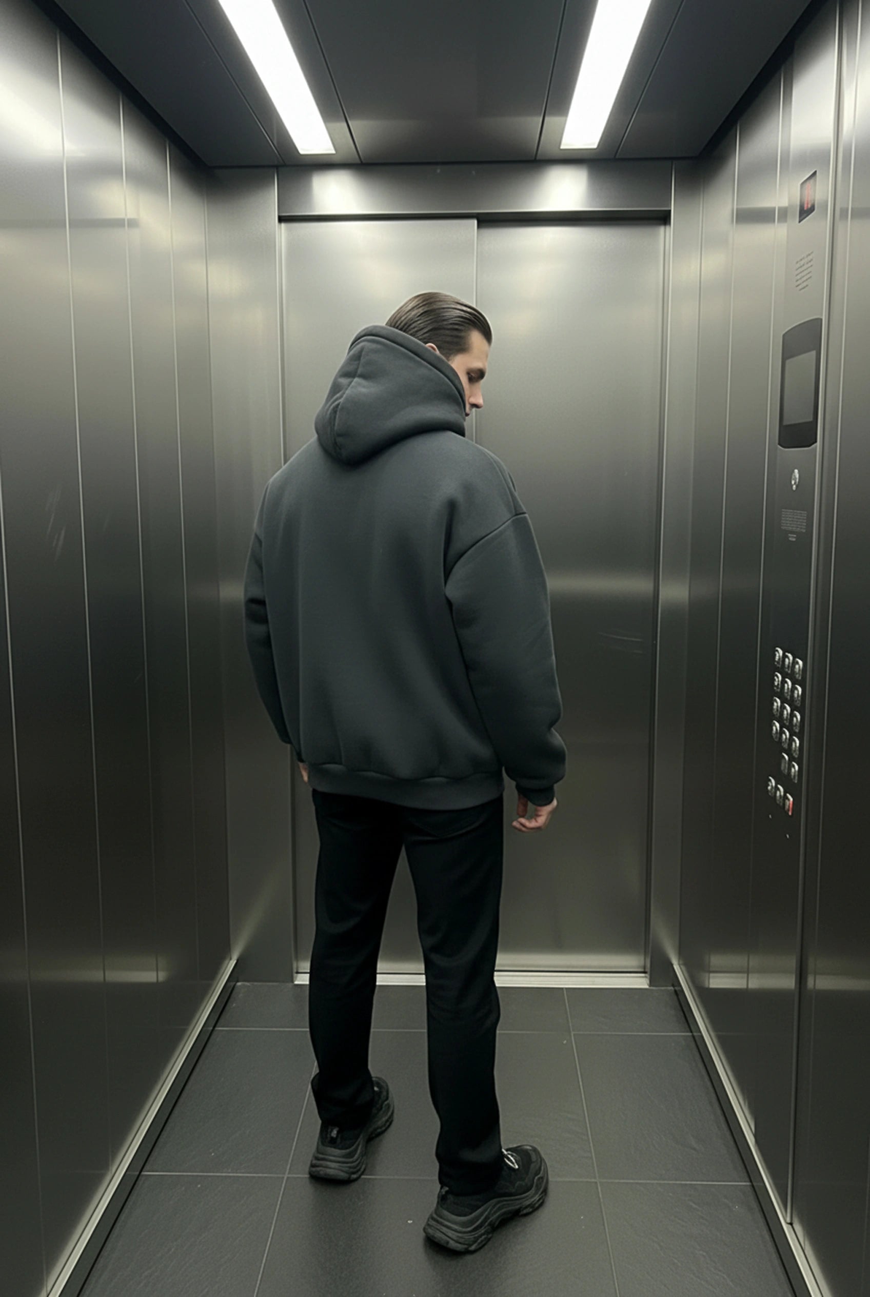 HOODIE HEAVYWEIGHT PREMIUM CARBON BLACK OVERSIZE