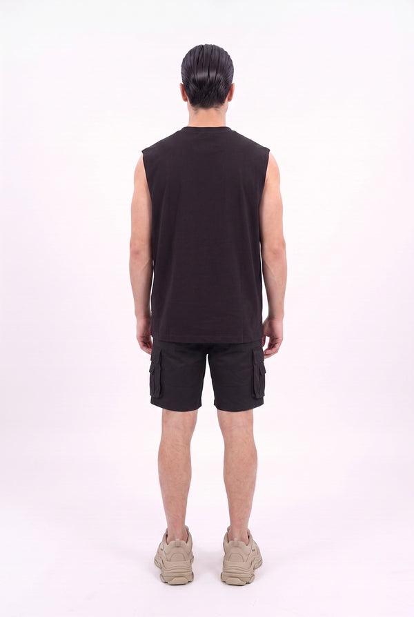 TANK TOP BLACK 250 GSM OVERSIZE