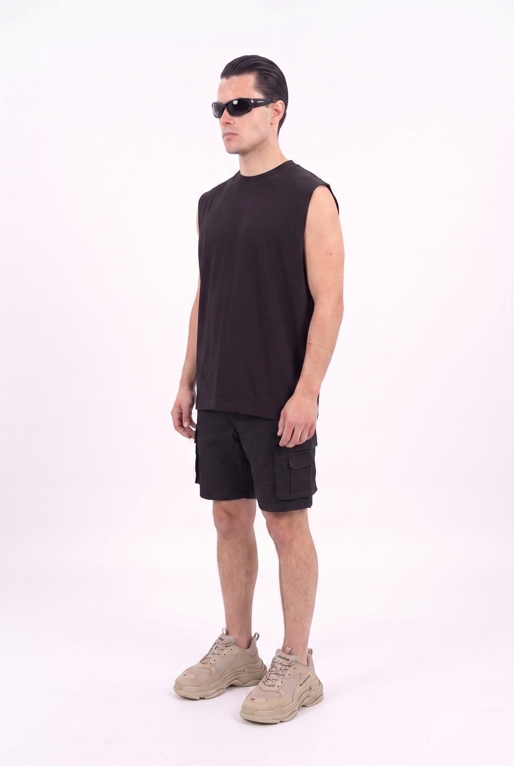 TANK TOP BLACK 250 GSM OVERSIZE