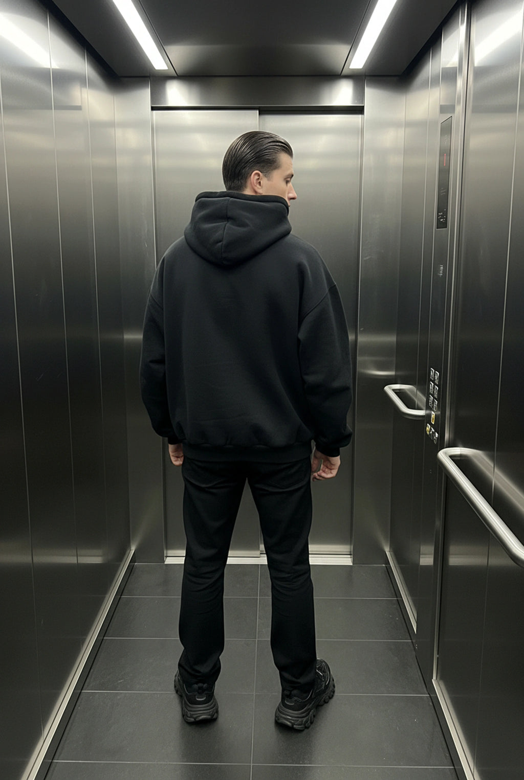 HOODIE HEAVYWEIGHT PREMIUM BLACK OVERSIZE