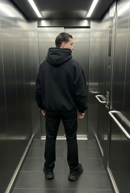 HOODIE HEAVYWEIGHT PREMIUM BLACK OVERSIZE