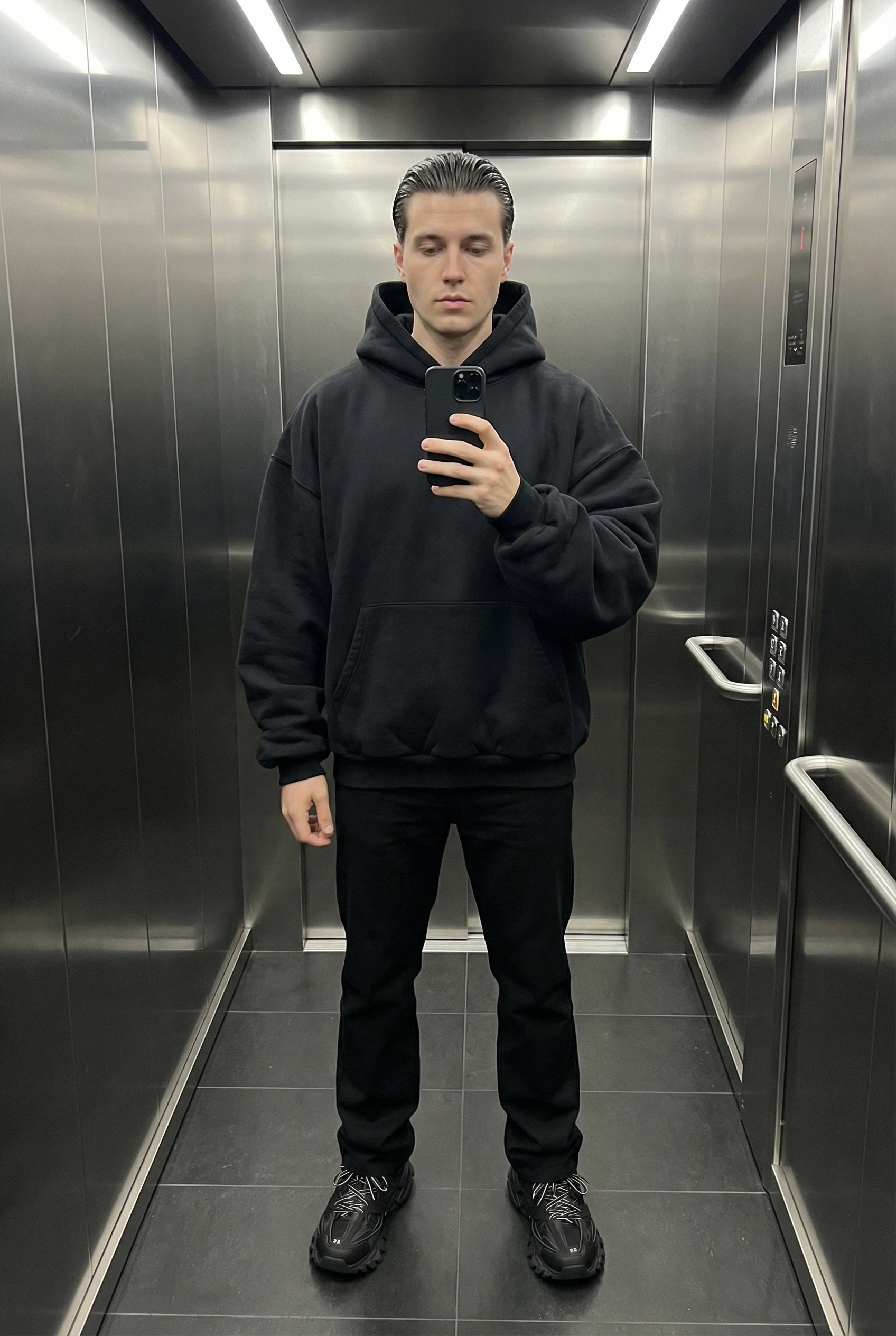 HOODIE HEAVYWEIGHT PREMIUM BLACK OVERSIZE